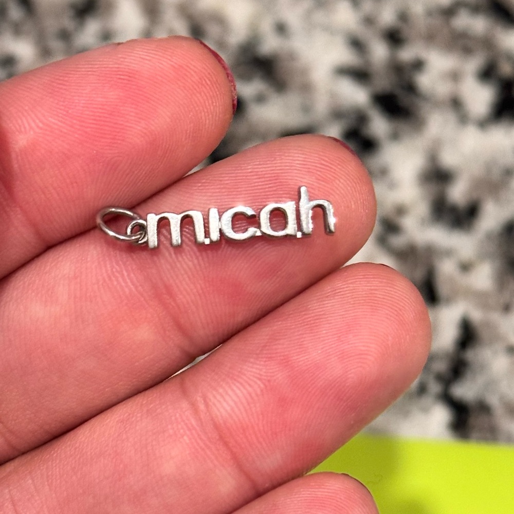 TinyTags Sterling Silver Vertical Name Charm